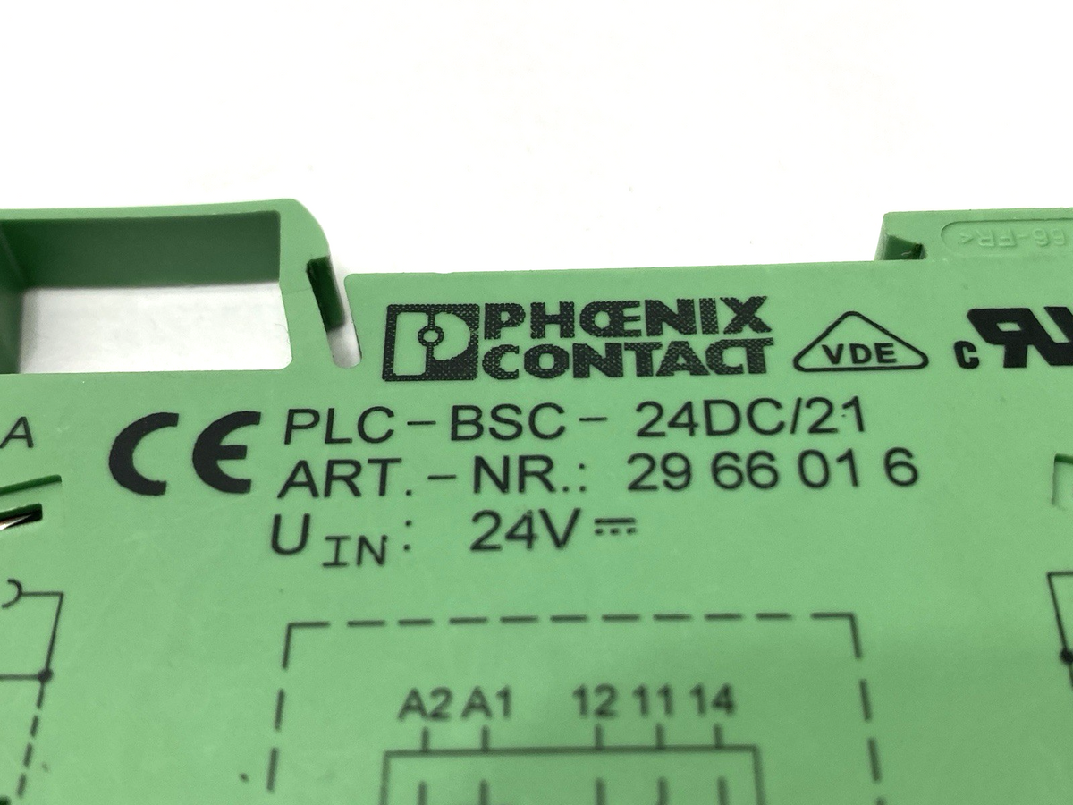 PLC-BSC-24DC/21, 2966016, & 2961105 | Phoenix Contact PLC-BSC-24DC/21 Relay Base 2966016 BROKEN DIN-RAIL LOT OF - Used - Maverick Industrial Sales