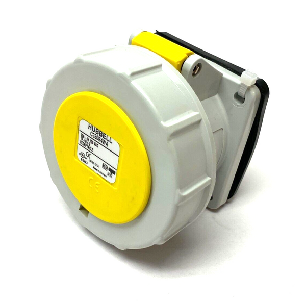 Hubbell C330R4WA Heavy Duty Female Pin & Sleeve Receptacle 2-Pole 3-Wire YELLOW - Maverick Industrial Sales