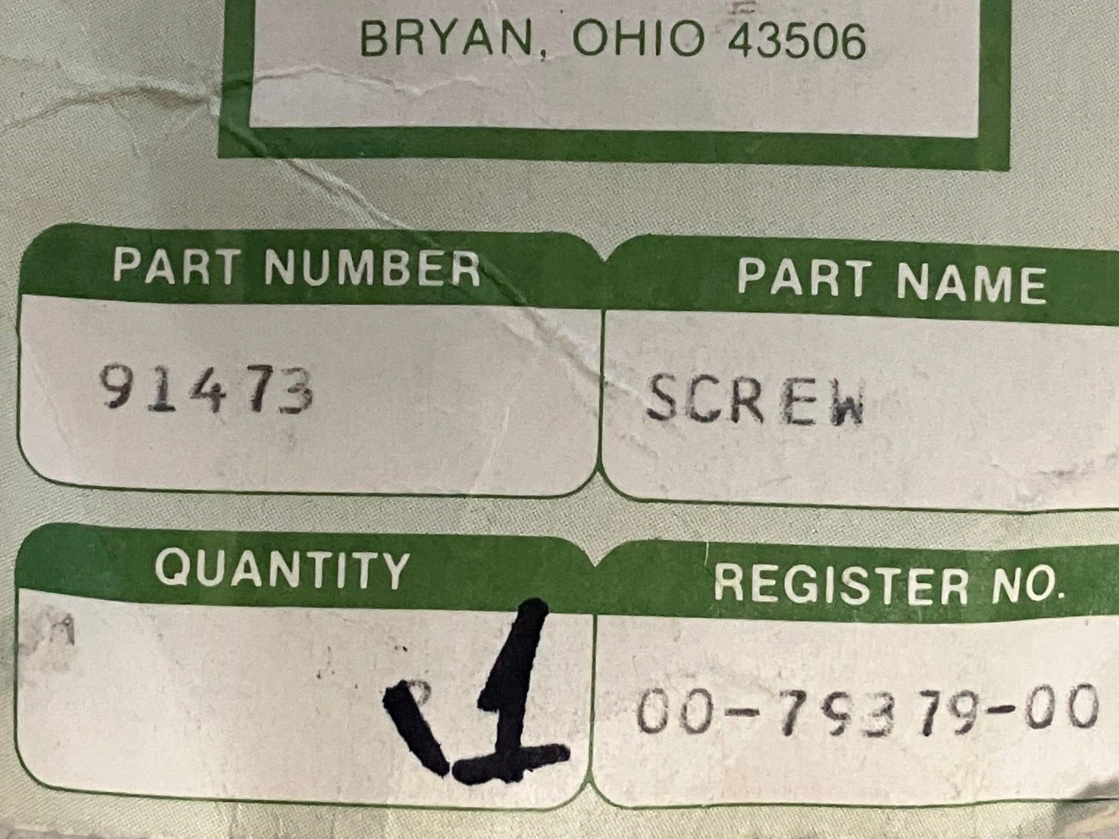 ARO 91473 Screw Genuine Replacement Parts 00-79379-00 - Maverick Industrial Sales