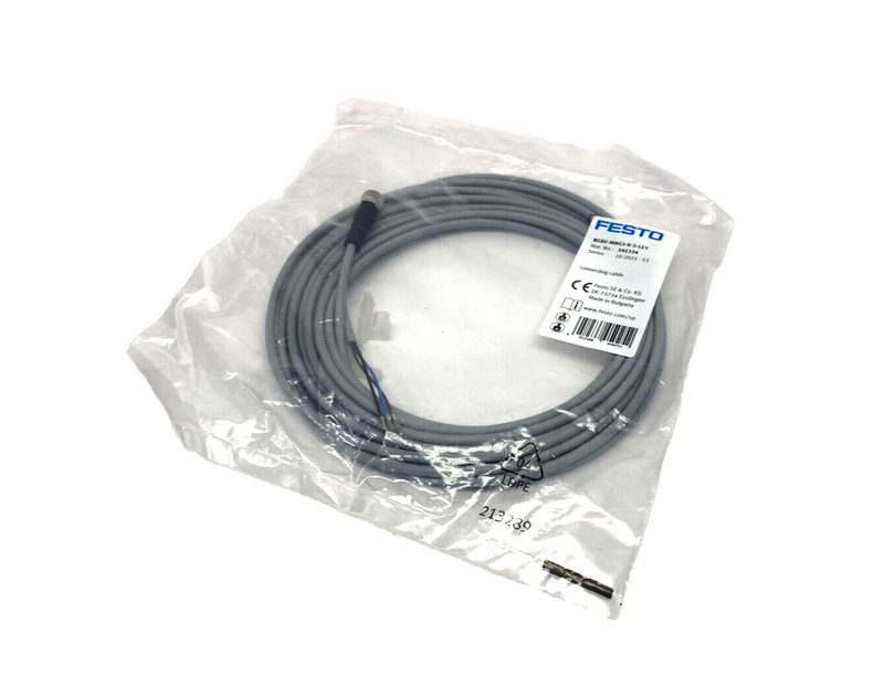 Festo NEBU-M8G3-K-5-LE3 Connecting Cable M8 3-Pin Female 5m 541334 - Maverick Industrial Sales