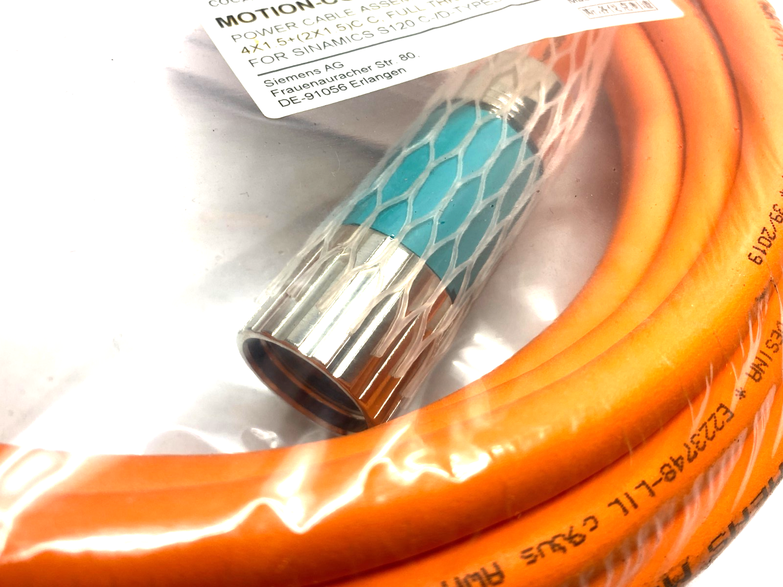 Siemens 6FX8002-5DS06-1BA0 MOTION-CONNECT Power Cable Assembly 10m 800Plus - Maverick Industrial Sales