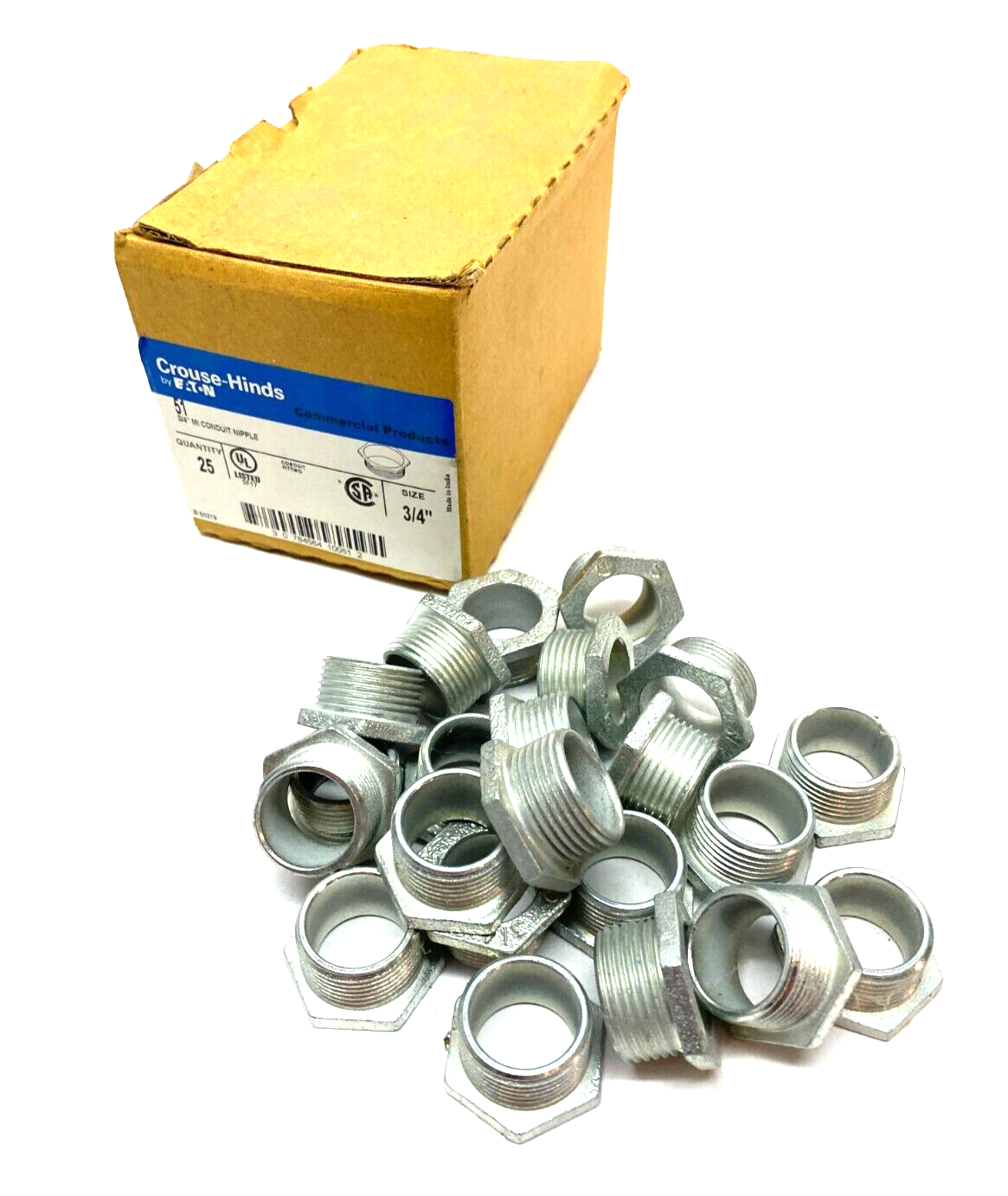 Eaton Crouse Hinds 51 Steel Conduit Nipple 3/4" BOX OF 22 - Maverick Industrial Sales