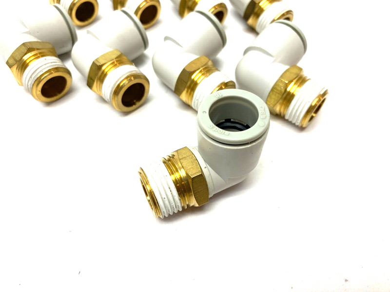 SMC KQ2L16-04AS Pneumatic Elbow Fitting Male 1/2" BSPT 16mm Tube LOT OF 9 - Maverick Industrial Sales