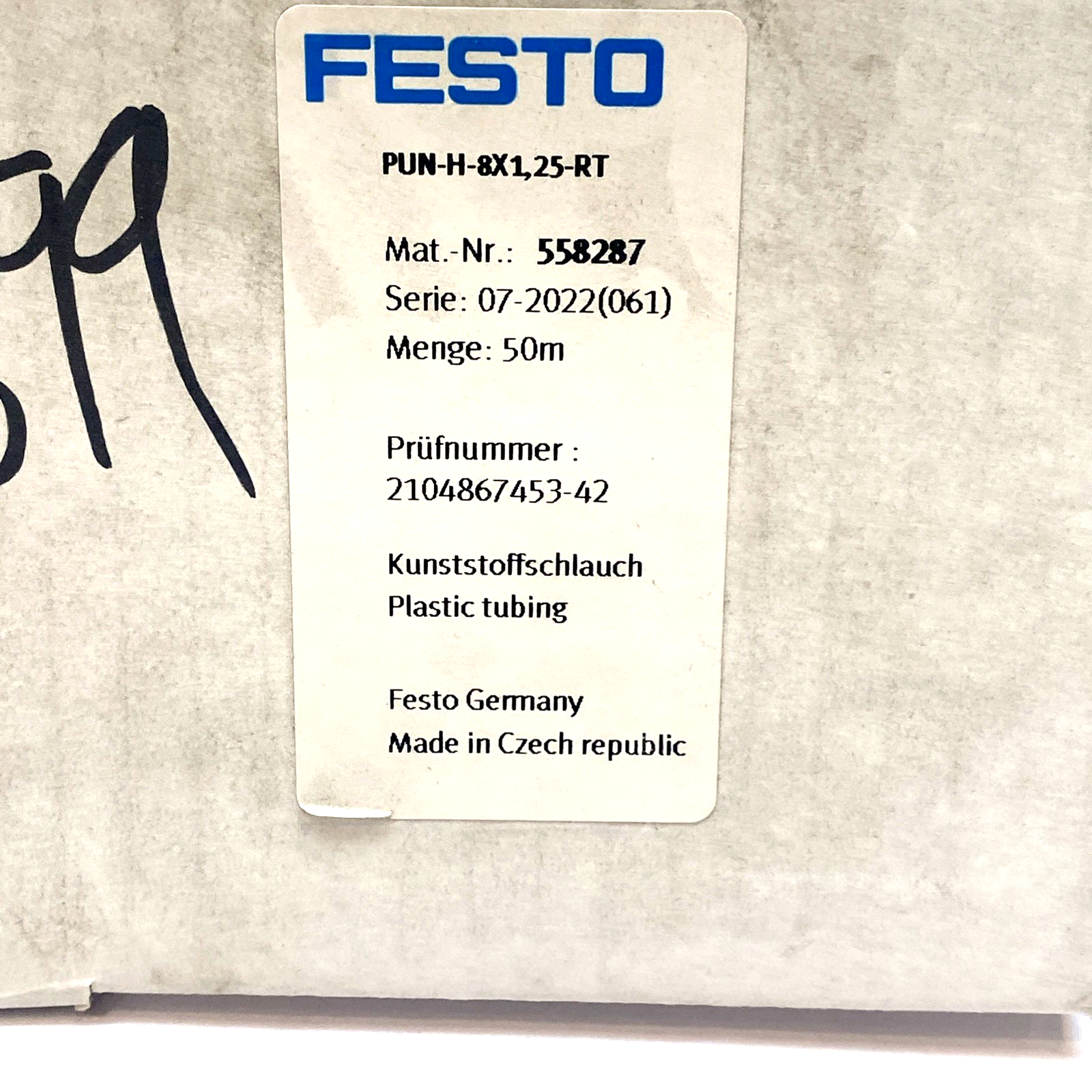 Festo PUN-H-8x1,25-RT Plastic Tubing Red 50m - Maverick Industrial Sales