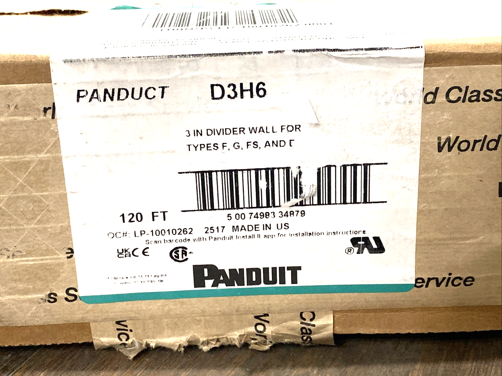 D3H6 | Panduit Panduct Solid Divider Wall 3" Height 6' Length BOX OF 120FT/20PCS - New - Maverick Industrial Sales