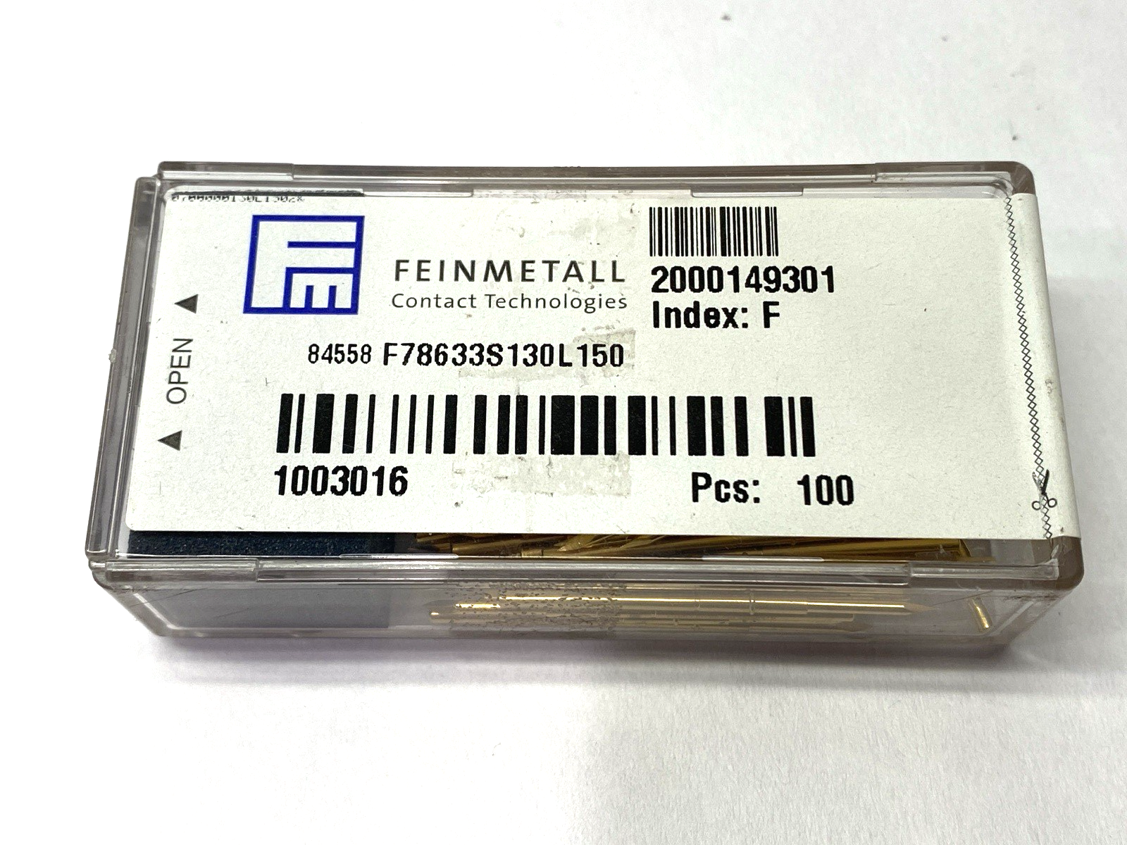 Feinmetall 1003016 Basic Contact Probes 38mm Length F78633S130L150 LOT OF 200 - Maverick Industrial Sales