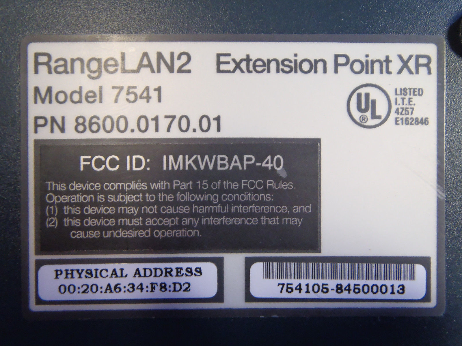 Proxim 8600.0170.01 RangeLAN2 Extension Point XR 7541 - Maverick Industrial Sales