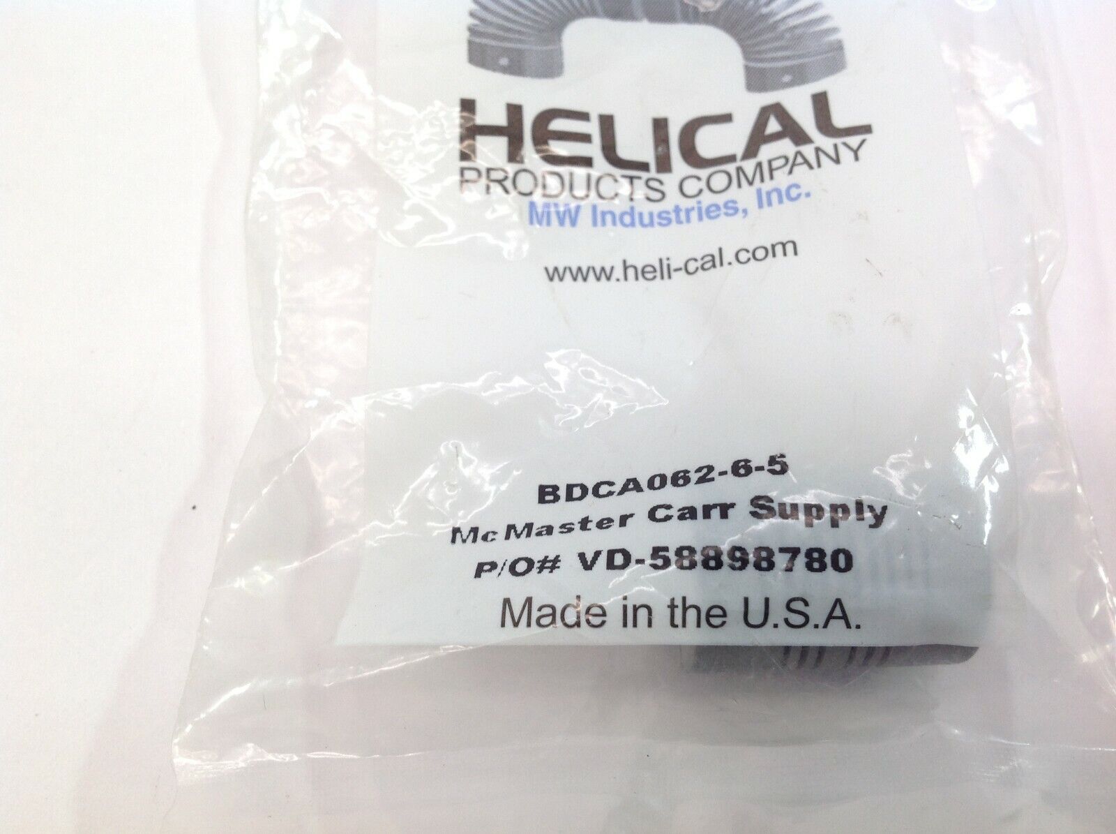 Heli-Cal BDCA062-6-5 5/32" x 3/16" 7/8"L 5/8"D Flexible Shaft Coupling Aluminum - Maverick Industrial Sales