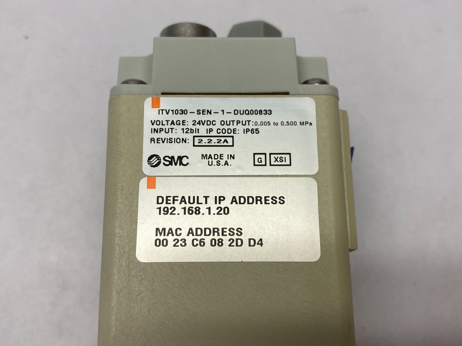 SMC ITV1030-SEN-1-DUQ00833 Ethernet/IP Electro-Pneumatic Regulator - Maverick Industrial Sales