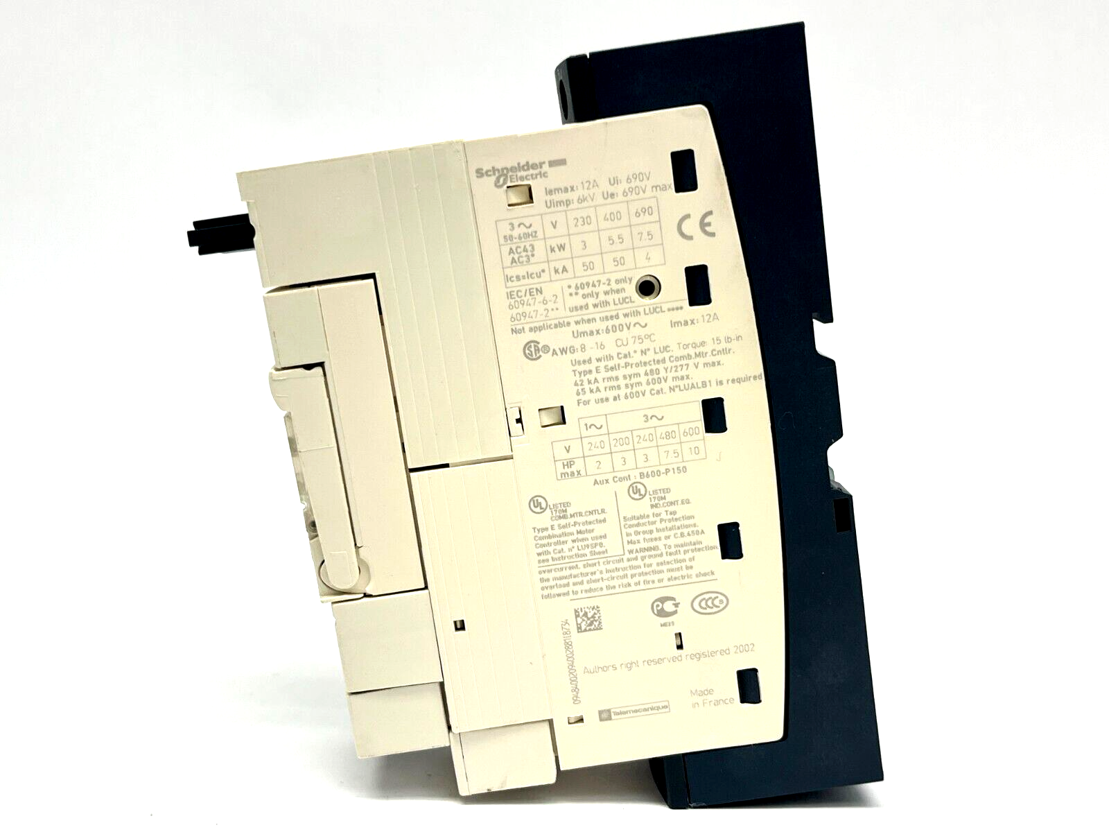 LUCA05FU | Schneider Electric LUB12 TeSys Power Base Motor Controller & LU9BN11 - Used - Maverick Industrial Sales