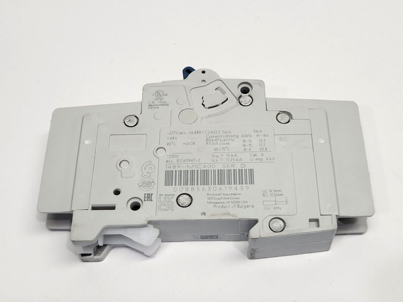 Allen Bradley 1489-M1C400 Circuit Breaker 1-Pole Ser. D 40A 277V - Maverick Industrial Sales