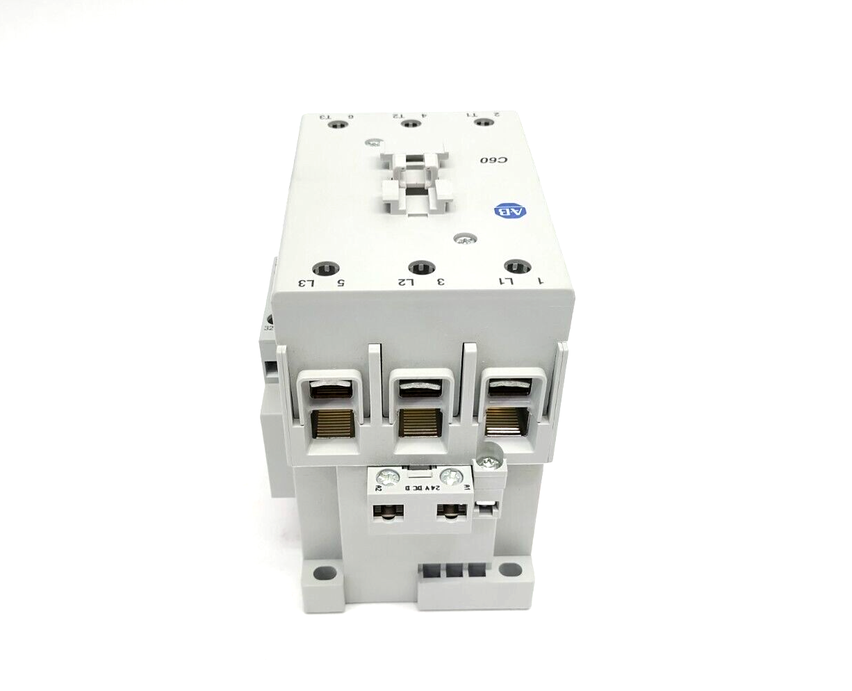 100-C60DJ01 | Allen Bradley Ser B 60A IEC Contactor 24VDC Integrated Diode 1NC 0NO - New – Open Box - Maverick Industrial Sales
