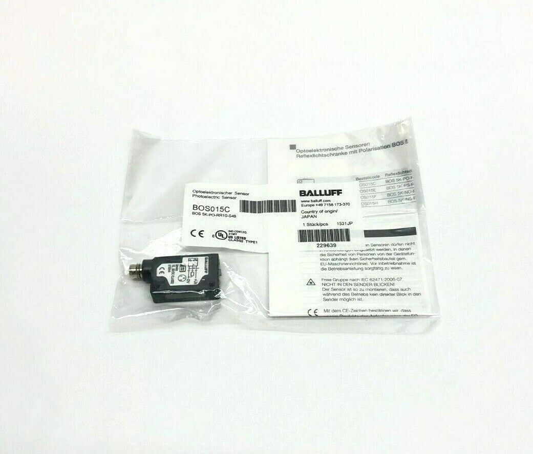 Balluff BOS015C Retroreflective Sensor BOS 5K-PO-RR10-S49 - Maverick Industrial Sales