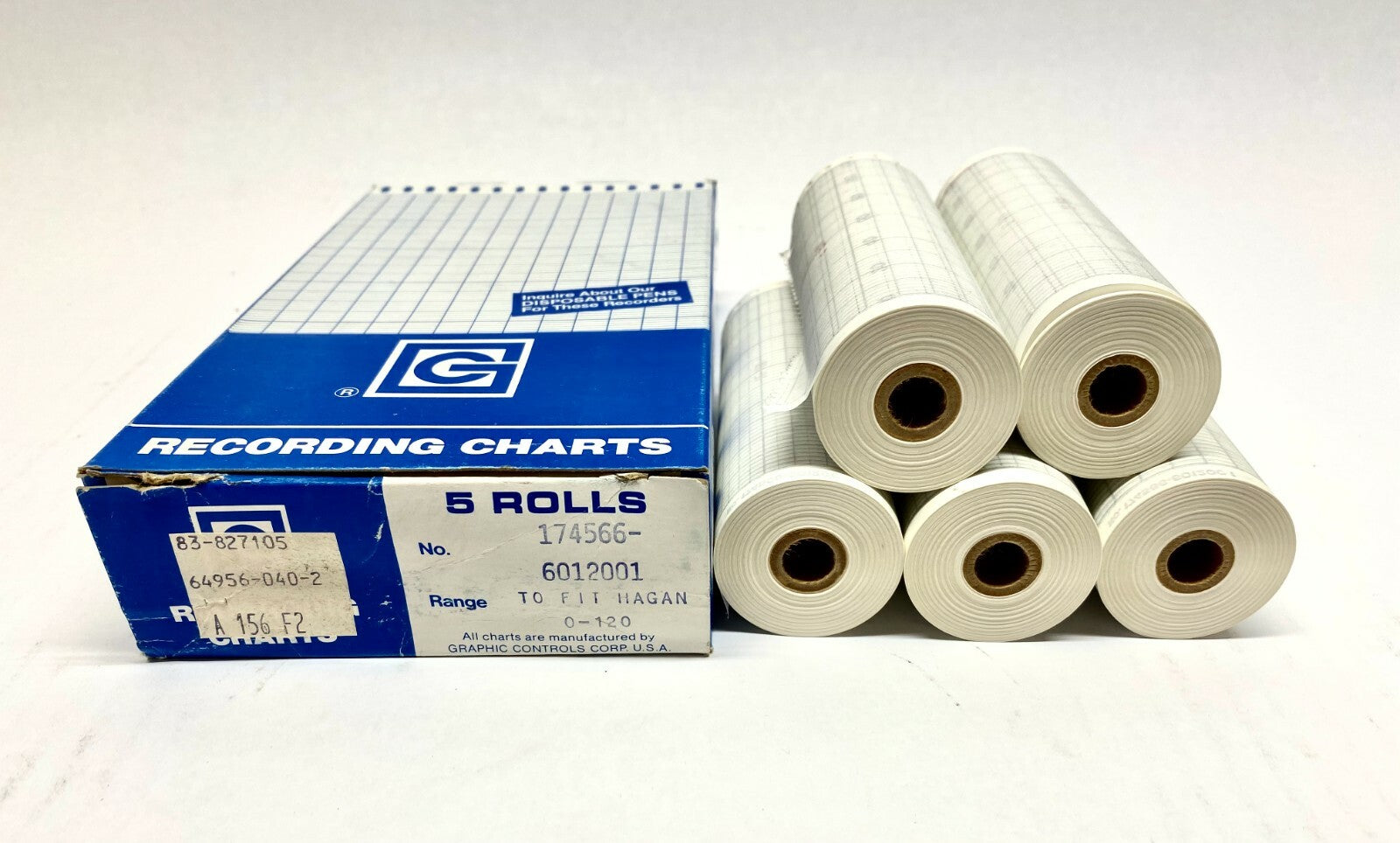 174566-6012001 | Graphic Controls Recording Charts 0-120 Range PKG OF 5 - New - Maverick Industrial Sales