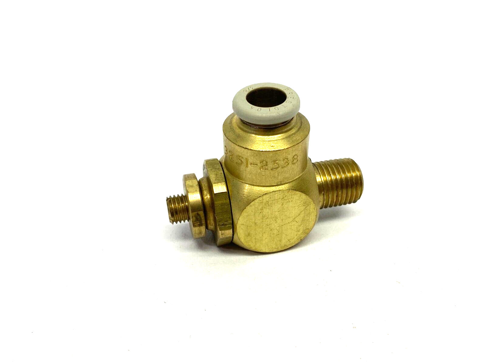 Parker 3251-2538 Brass Flow Control Valve, 1/4" NPT Thread, 3/8" Tube 032512538 - Maverick Industrial Sales