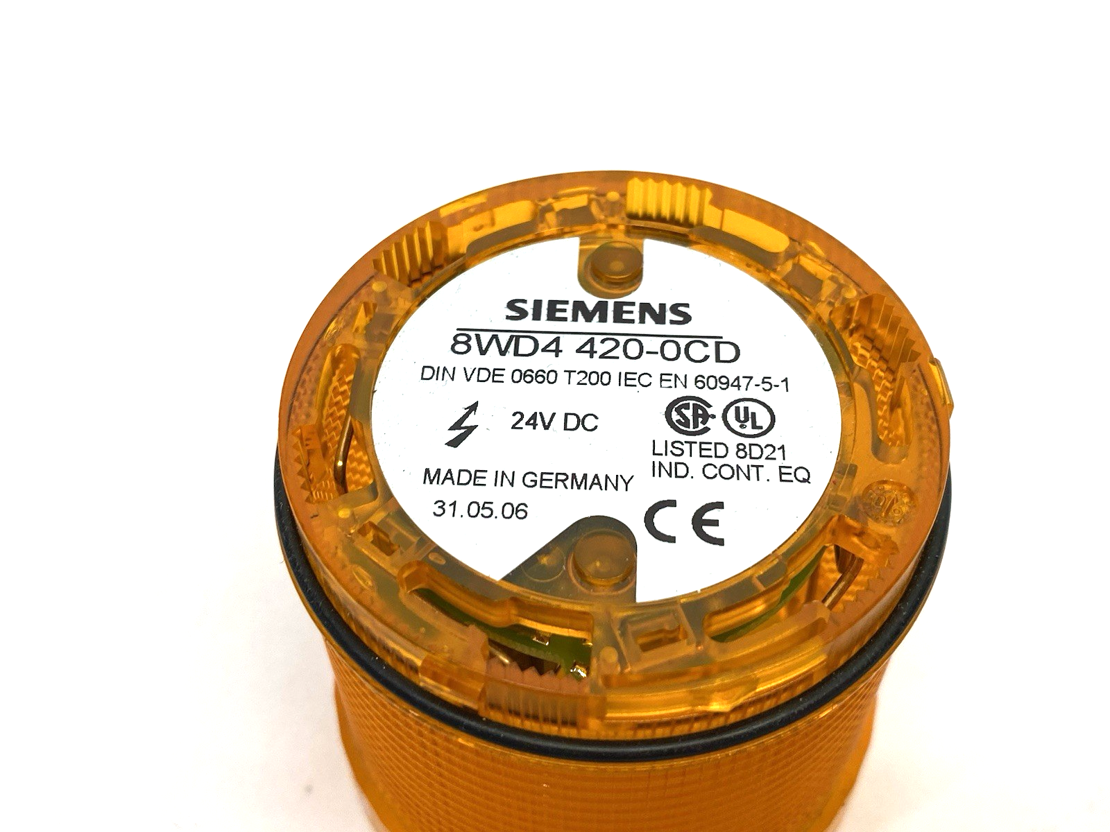 Siemens 8WD4420-0CD SIRIUS Single-Flash Light Element, Yellow/Amber 24VDC - Maverick Industrial Sales