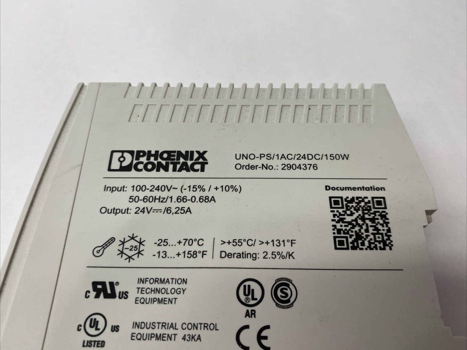 UNO-PS/1AC/24DC/150W | Phoenix Contact 2904376 Primary Switched UNO Power Supply - Used - Maverick Industrial Sales