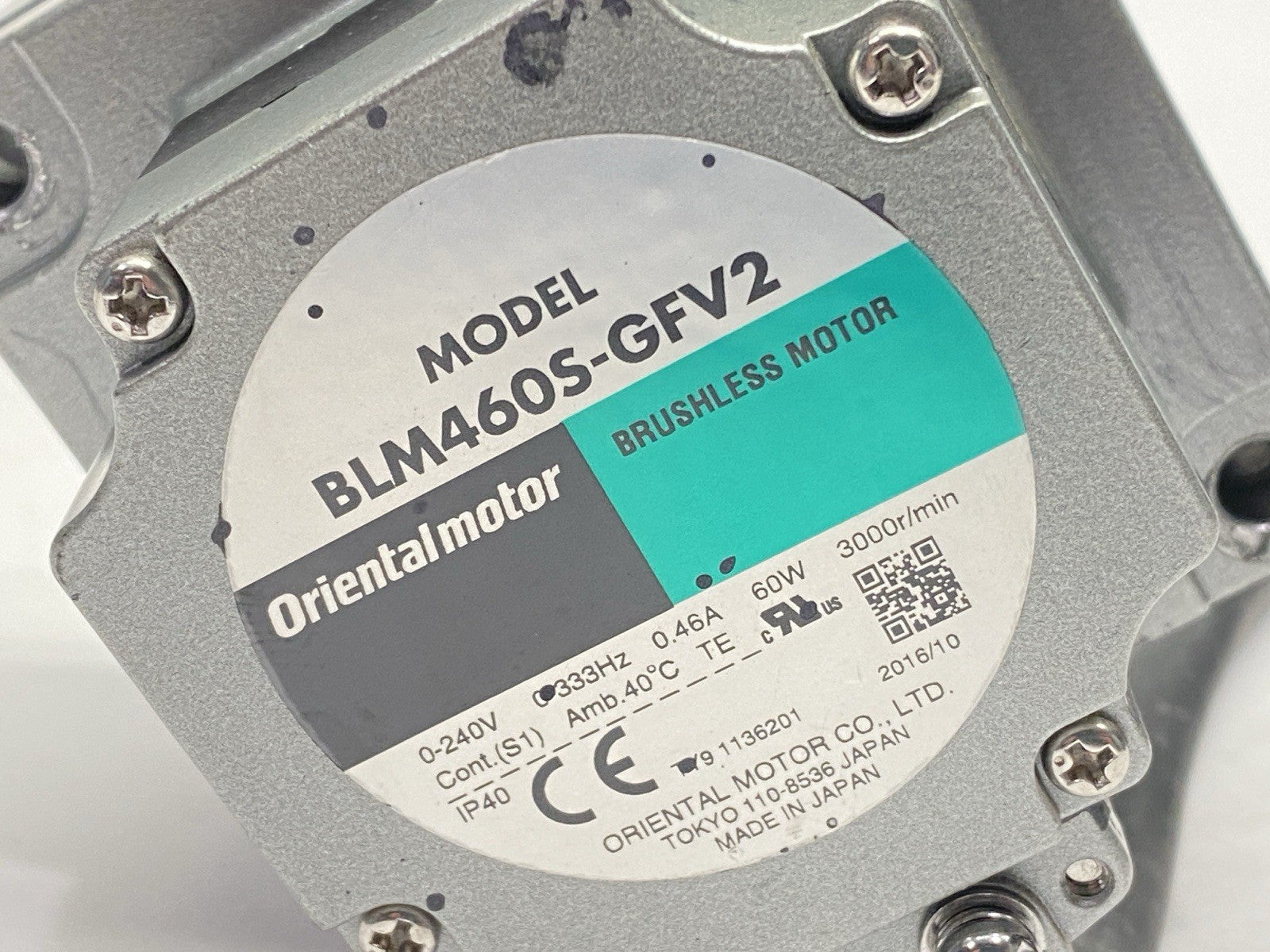 BLM460S-GFV2 | Oriental Motor Brushless Motor 3000RPM 60W GFV4G10 Gear Head 10:1 - Used - Maverick Industrial Sales