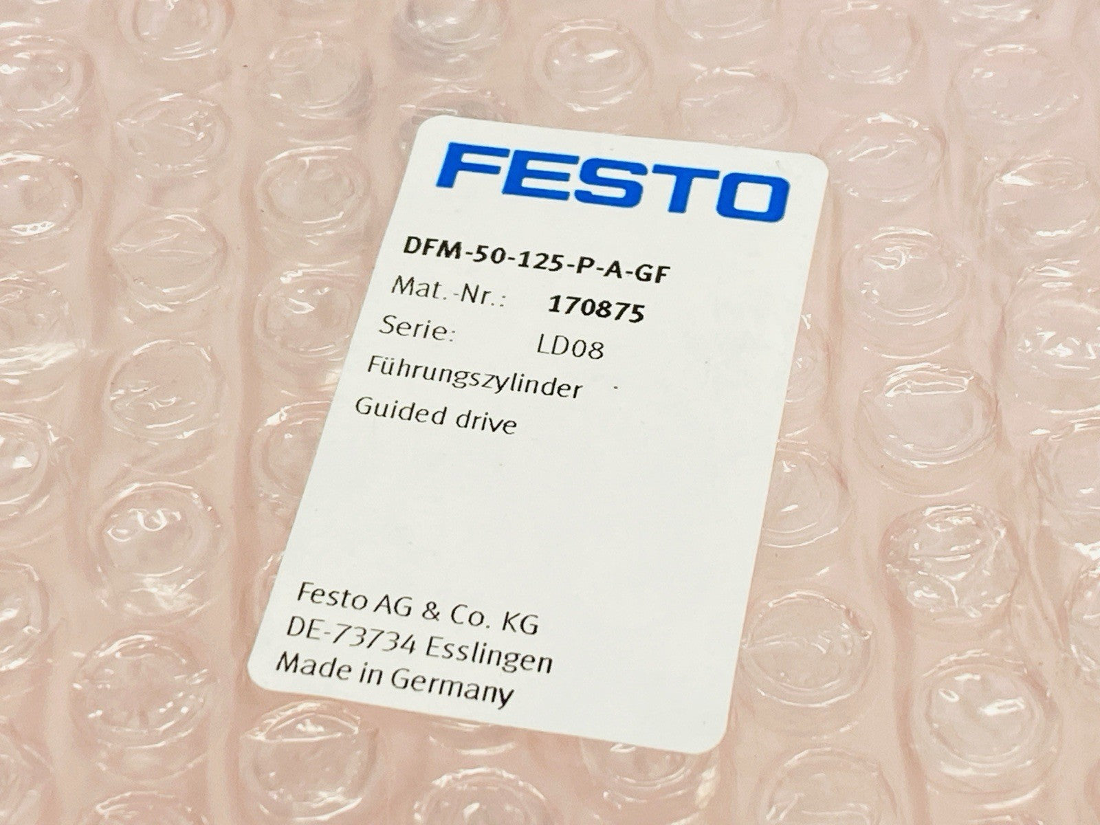 Festo DFM-50-125-P-A-GF Pneumatic Guided Cylinder 50mm Bore 125mm Stroke 170875 - Maverick Industrial Sales
