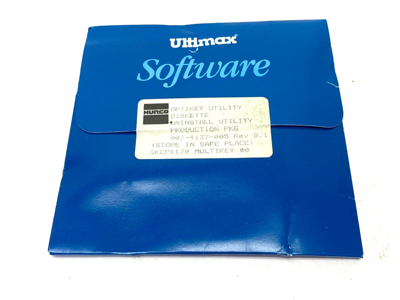 Hurco Ultimax 007-4137-005 Rev B.1 Opitkey Utility Diskette Uninstall Production - Maverick Industrial Sales