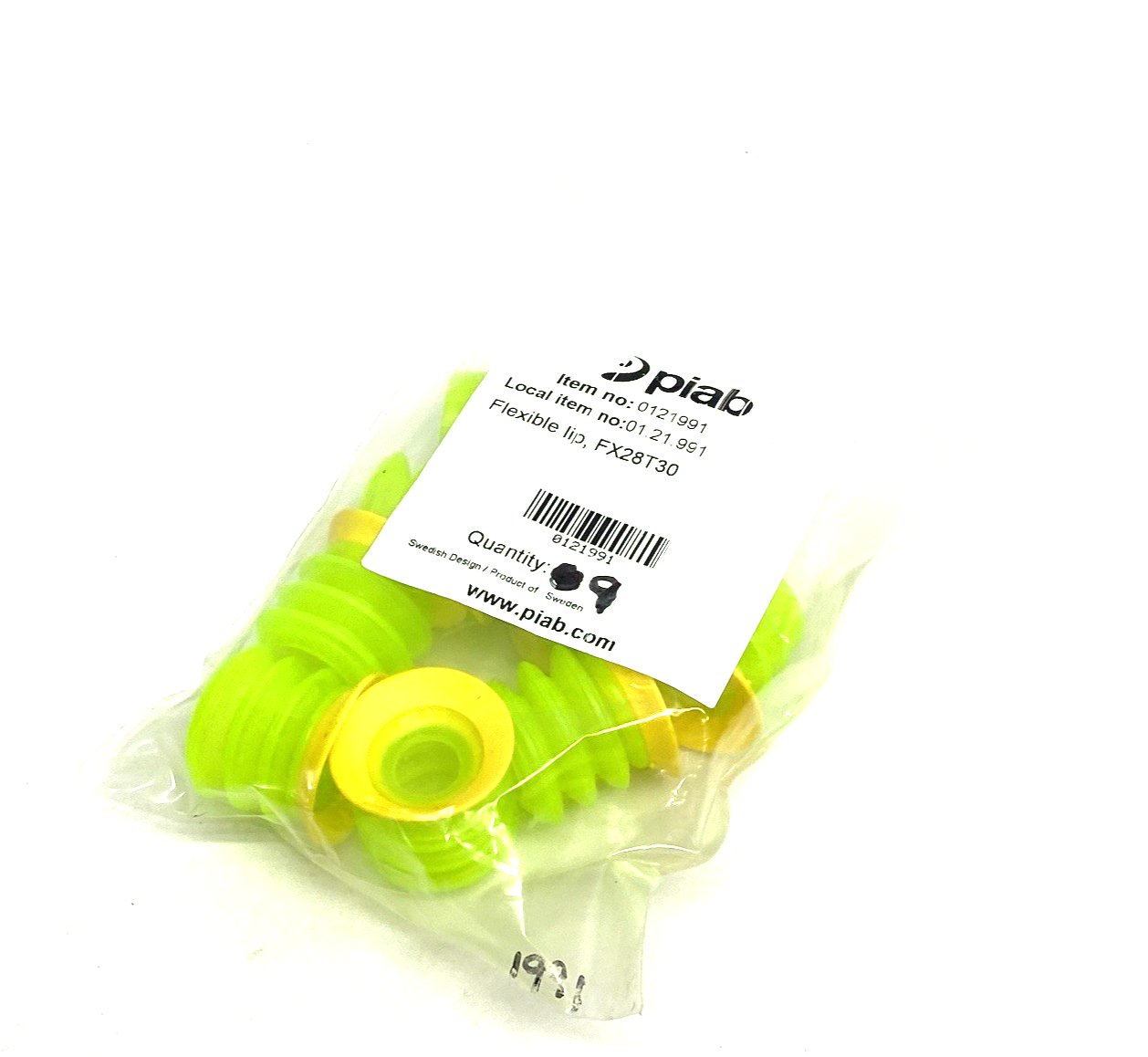 0121991 | Piab piGRIP® Flexible Lip Vacuum Bellows Cup FX28T30 PKG OF 9 - New – Open box - Maverick Industrial Sales