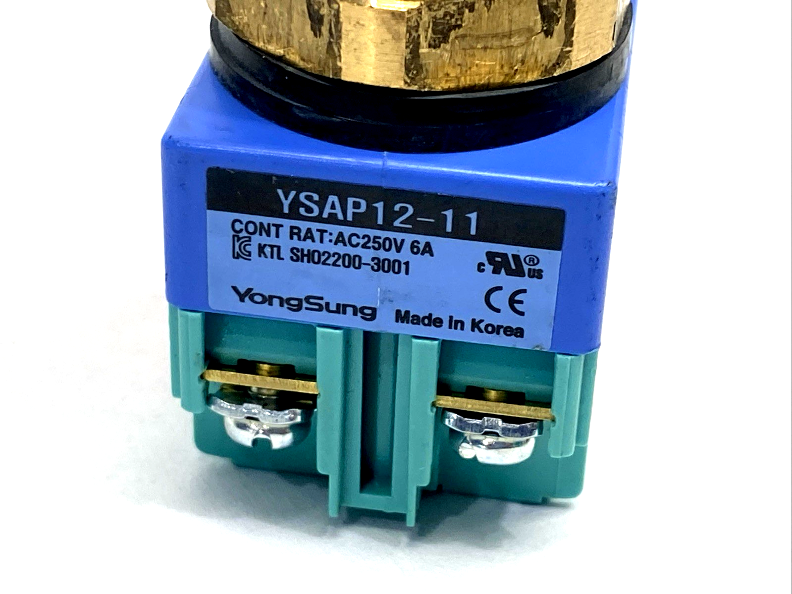 Woochang 13-GA2BO-0341U Pushbutton Switch FPB, Green, 250V 6A YongSung YASP12-11 - Maverick Industrial Sales