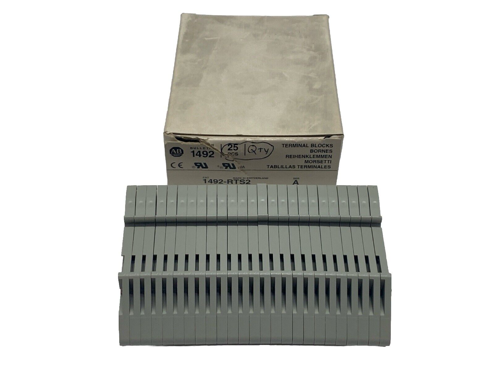 Allen Bradley 1492-RTS2 Ser A Terminal Blocks Gray LOT OF 25 - Maverick Industrial Sales