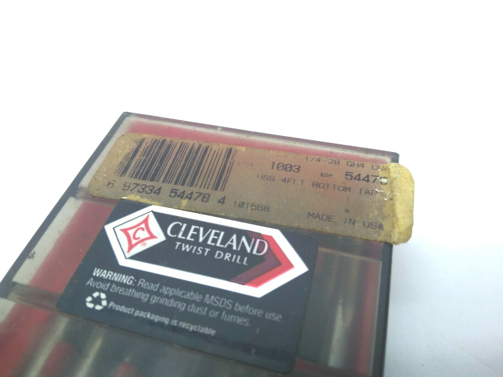 Cleveland 54478 Twist Drill 1003 1/4-28 GH4 UNF 4 Straight Flutes Bottoming Taps - Maverick Industrial Sales