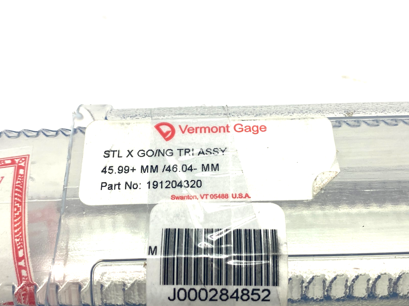 Vermont Gage 191204320 Trilock GO/NO-GO Assembly Steel Class X 45.99+mm/46.04-mm - New – Open box - Maverick Industrial Sales