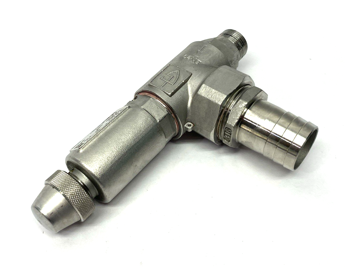 451sGK-20-f/f-20/32-PTFE | Goetze Armaturen Angled Safety Valve, Stainless Steel - Used - Maverick Industrial Sales