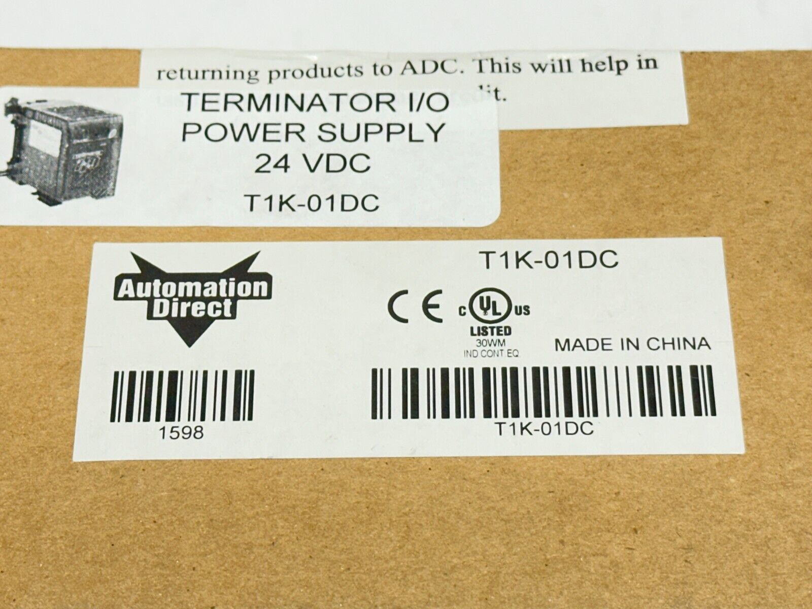 Automation Direct T1K-01DC Terminator DC Power Supply 12/24 VDC Nominal Input - Maverick Industrial Sales