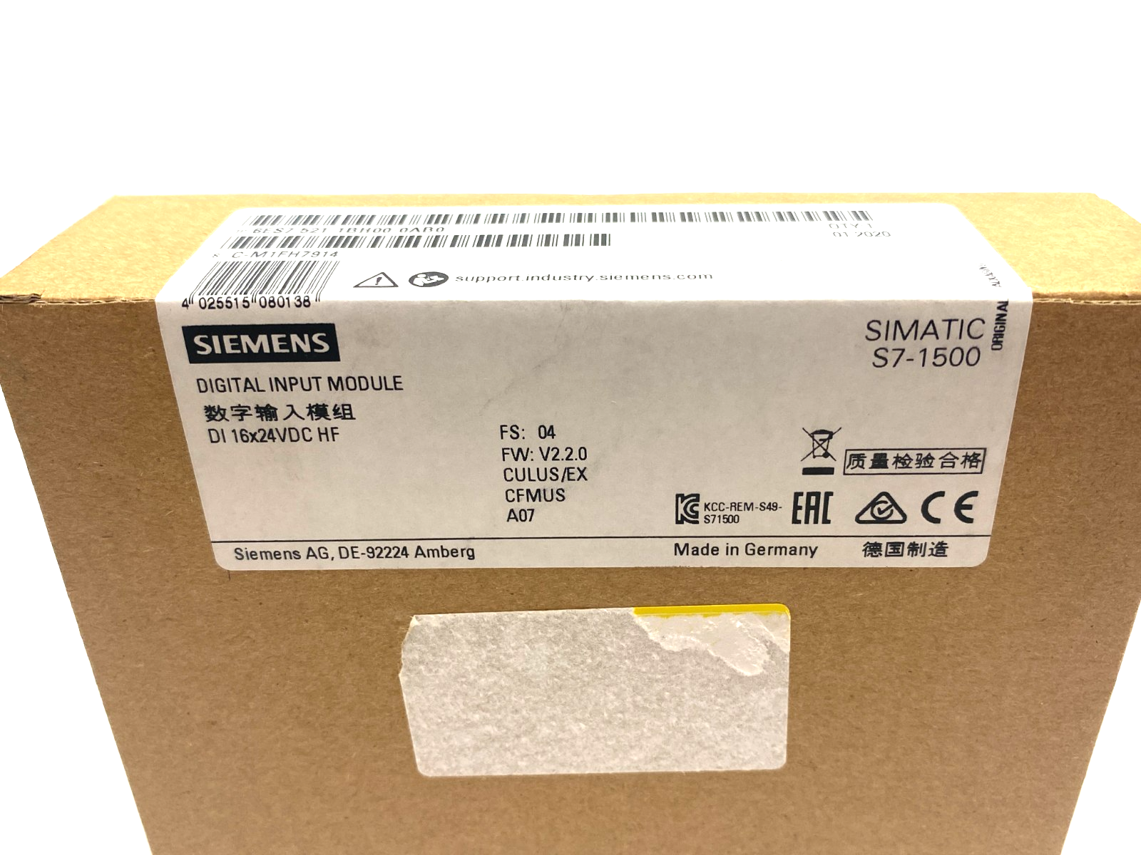 Siemens 6ES7 521-1BH00-0AB0 SIMATIC S7-1500 Digital Input Module DI 16x24VDC HF - Maverick Industrial Sales