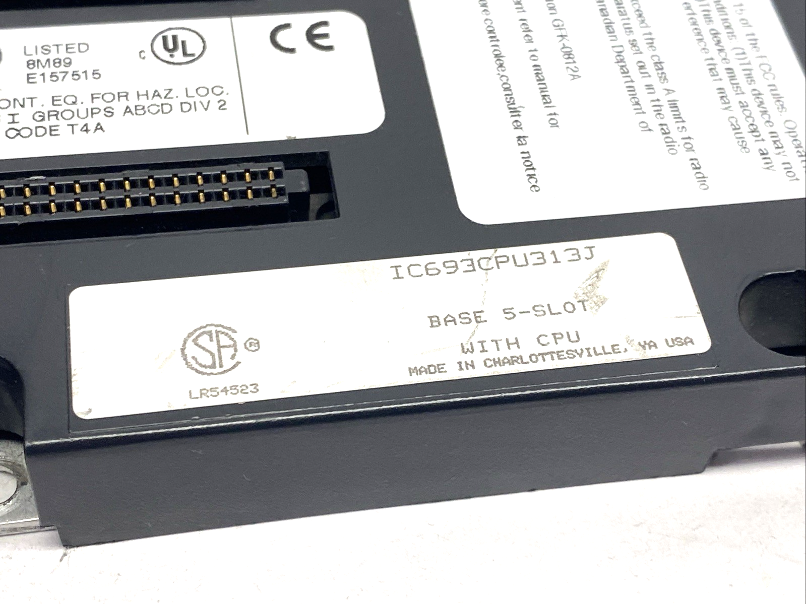 GE Fanuc IC693CPU313J 5-Slot PLC Base With Embedded CPU - Maverick Industrial Sales