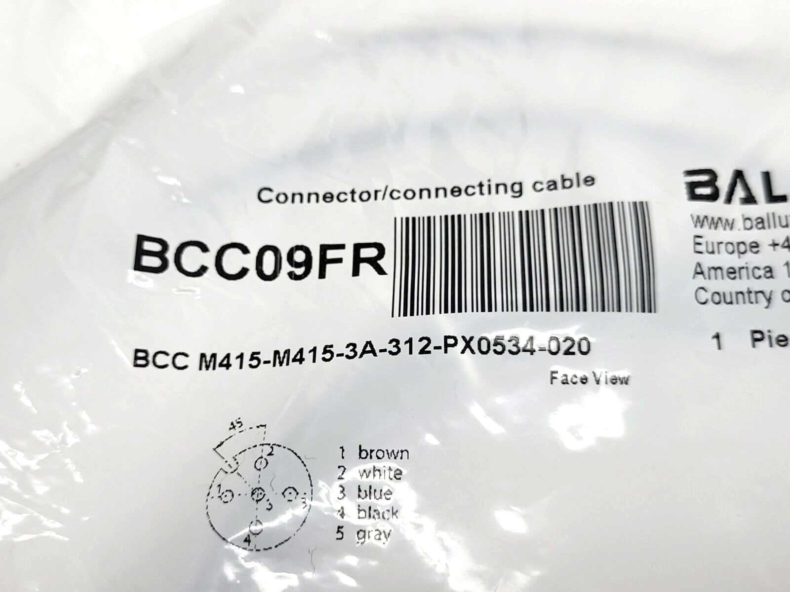 Balluff BCC M415-M415-3A-312-PX0534-020 Double Ended Cordset BCC09FR - Maverick Industrial Sales