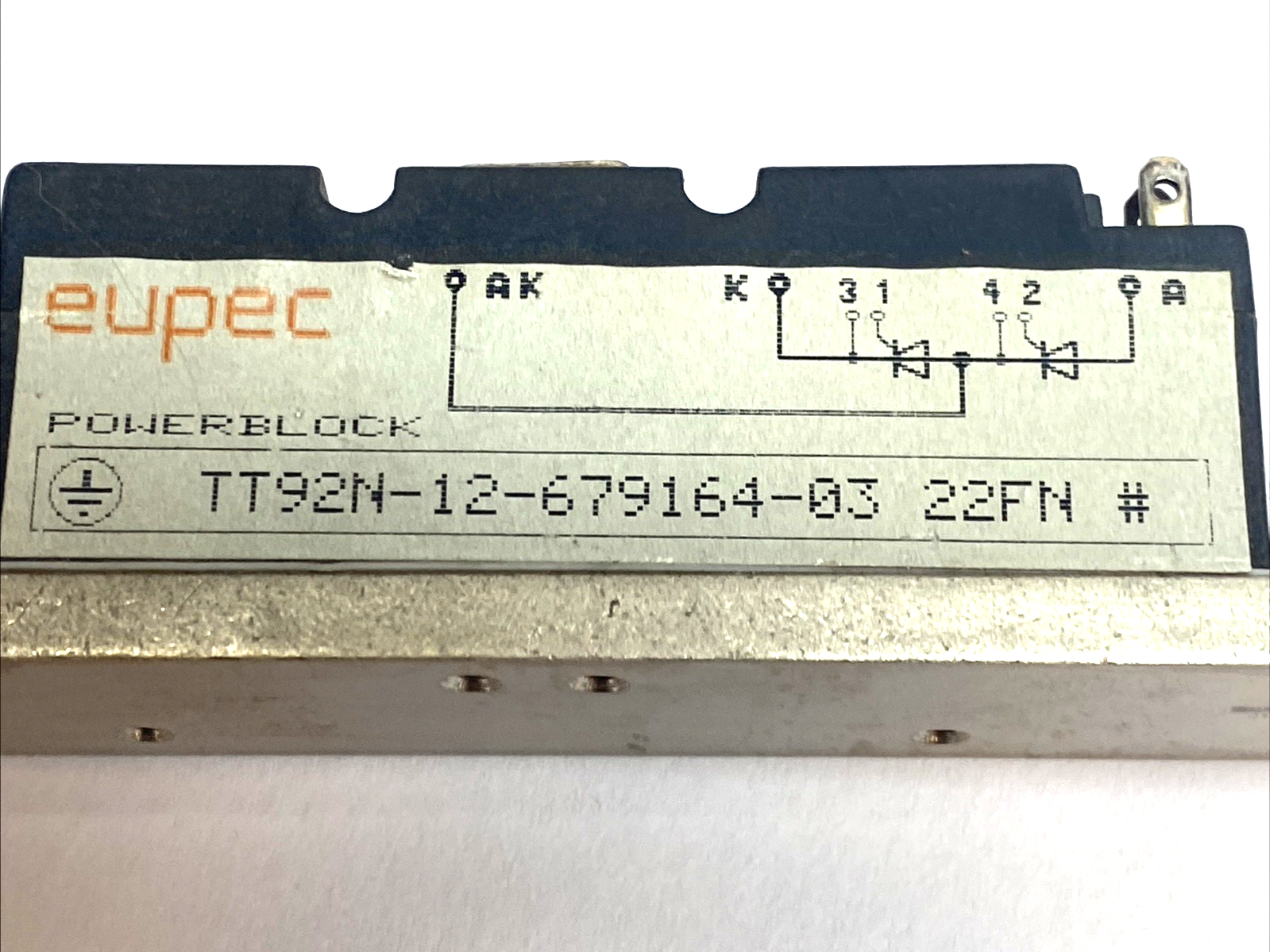 TT92N-12-679164-03 | Eupec Dual Thyristor Power Module 92A 1200V SCR - Used - Maverick Industrial Sales