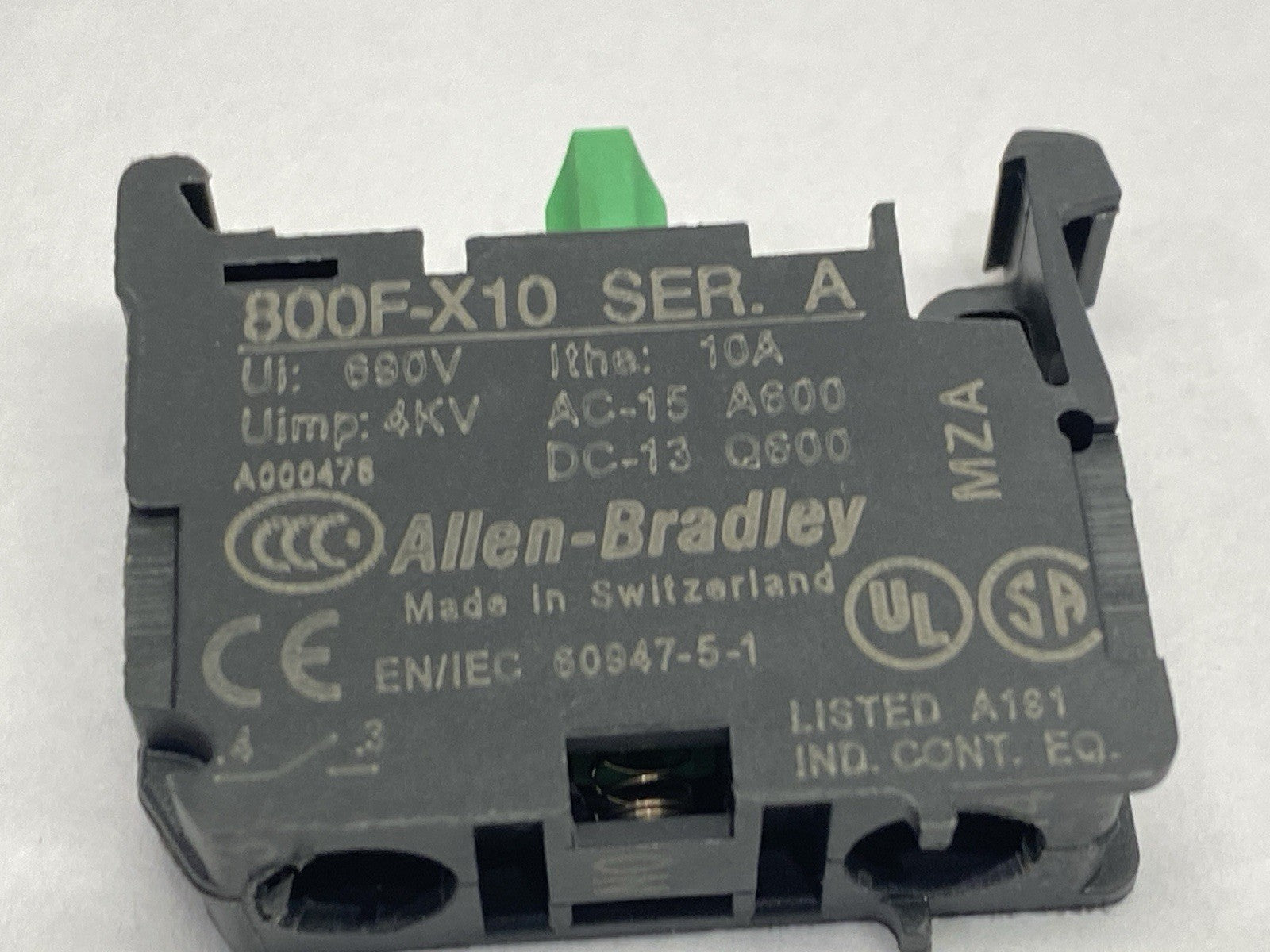 Allen Bradley 800F-X10 Ser A Contact Block 22.5mm LOT OF 4 - Maverick Industrial Sales