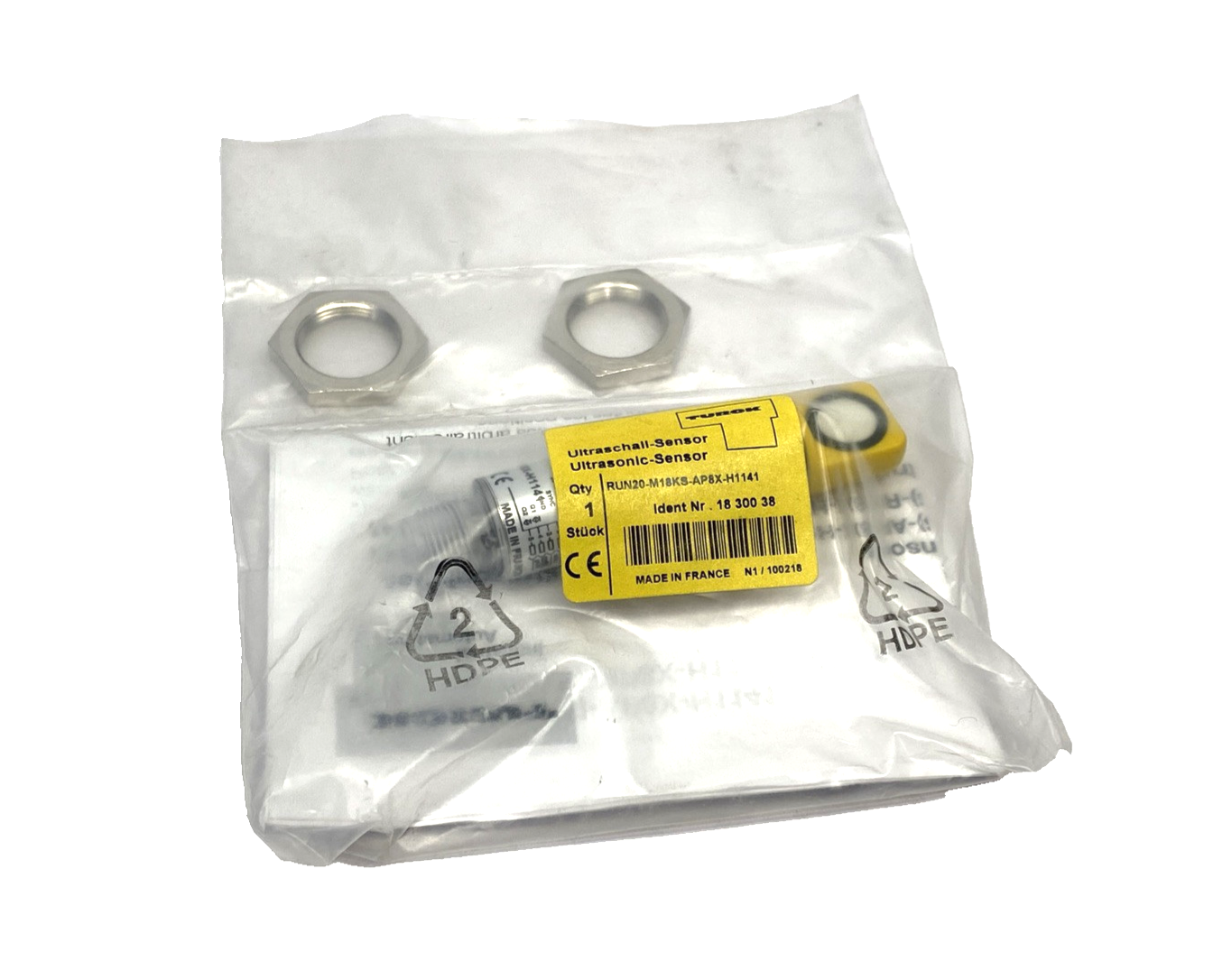 Turck RUN20-M18KS-AP8X-H1141 Difused Ultrasonic Sensor 18mm Barrel Dia. 1830038 - Maverick Industrial Sales