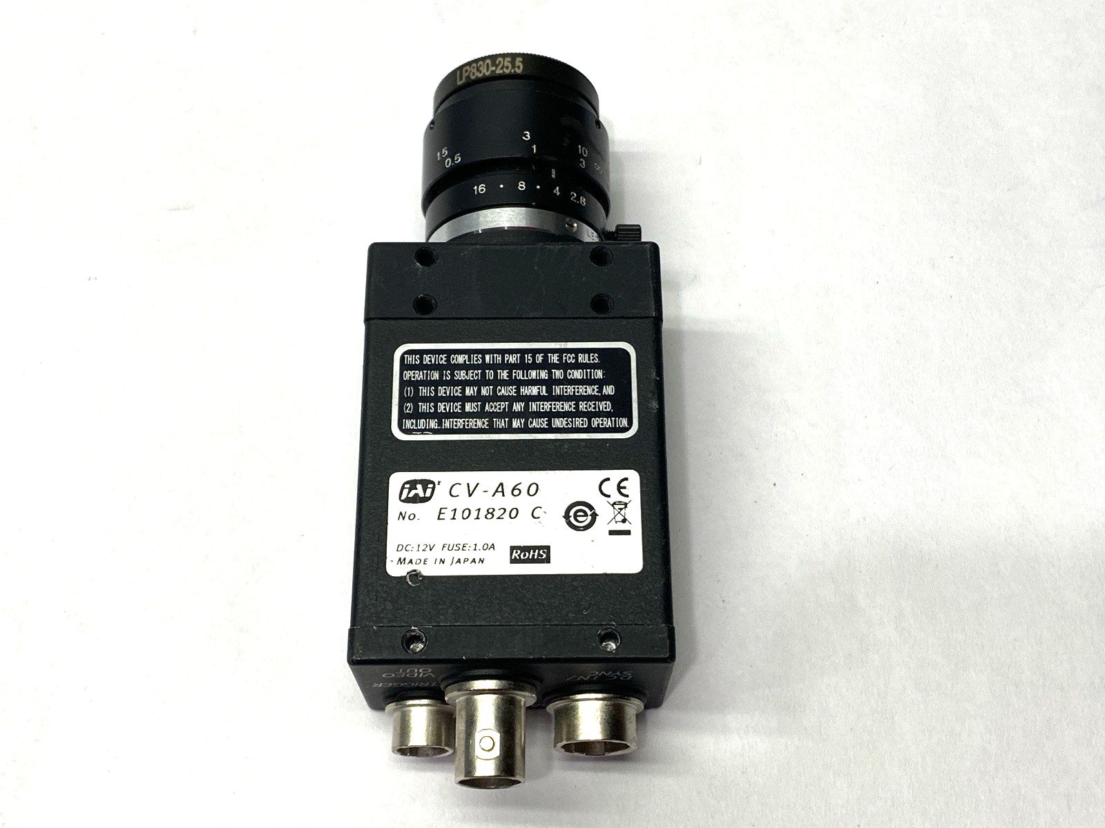 CV-A60 | JAI Compact Industrial High Performance Monochrome CCD Camera 12VDC - Used - Maverick Industrial Sales
