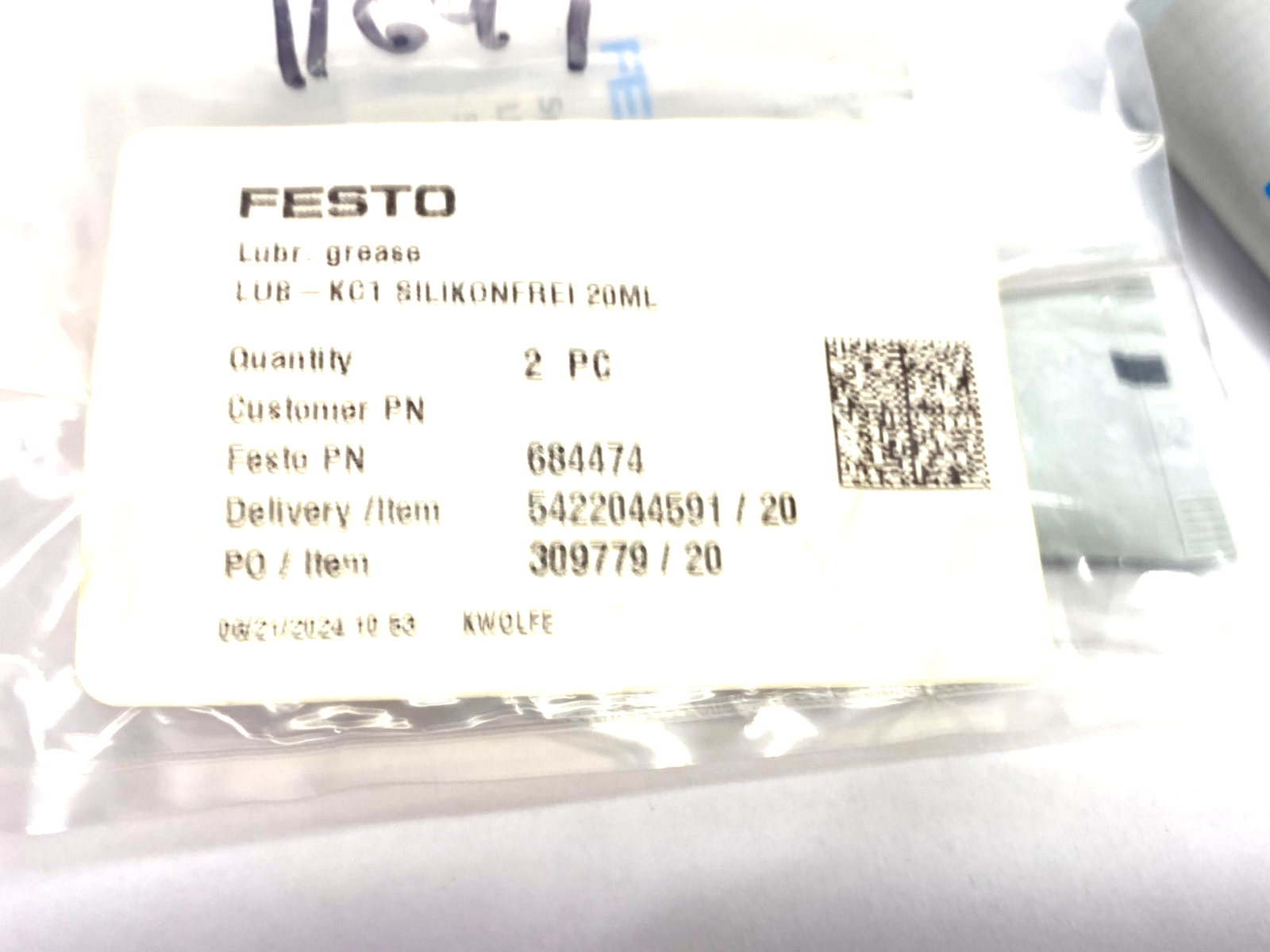 Festo LUB-KC1 Lubricant Grease 20ml Tube 684474 LOT OF 3 - Maverick Industrial Sales