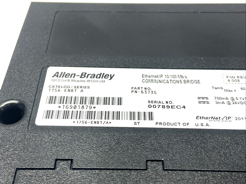 Allen Bradley 1756-ENBT Ser. A Ethernet/IP 10/100Mb/s Communication Bridge - Maverick Industrial Sales