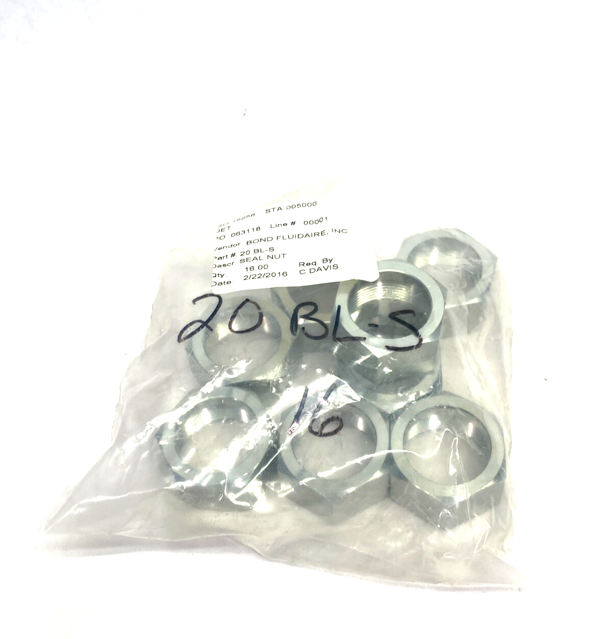 Parker 20 BL-S Seal-Lok ORFS Locknut Sleeve 1-1/4" LOT OF 8 - Maverick Industrial Sales