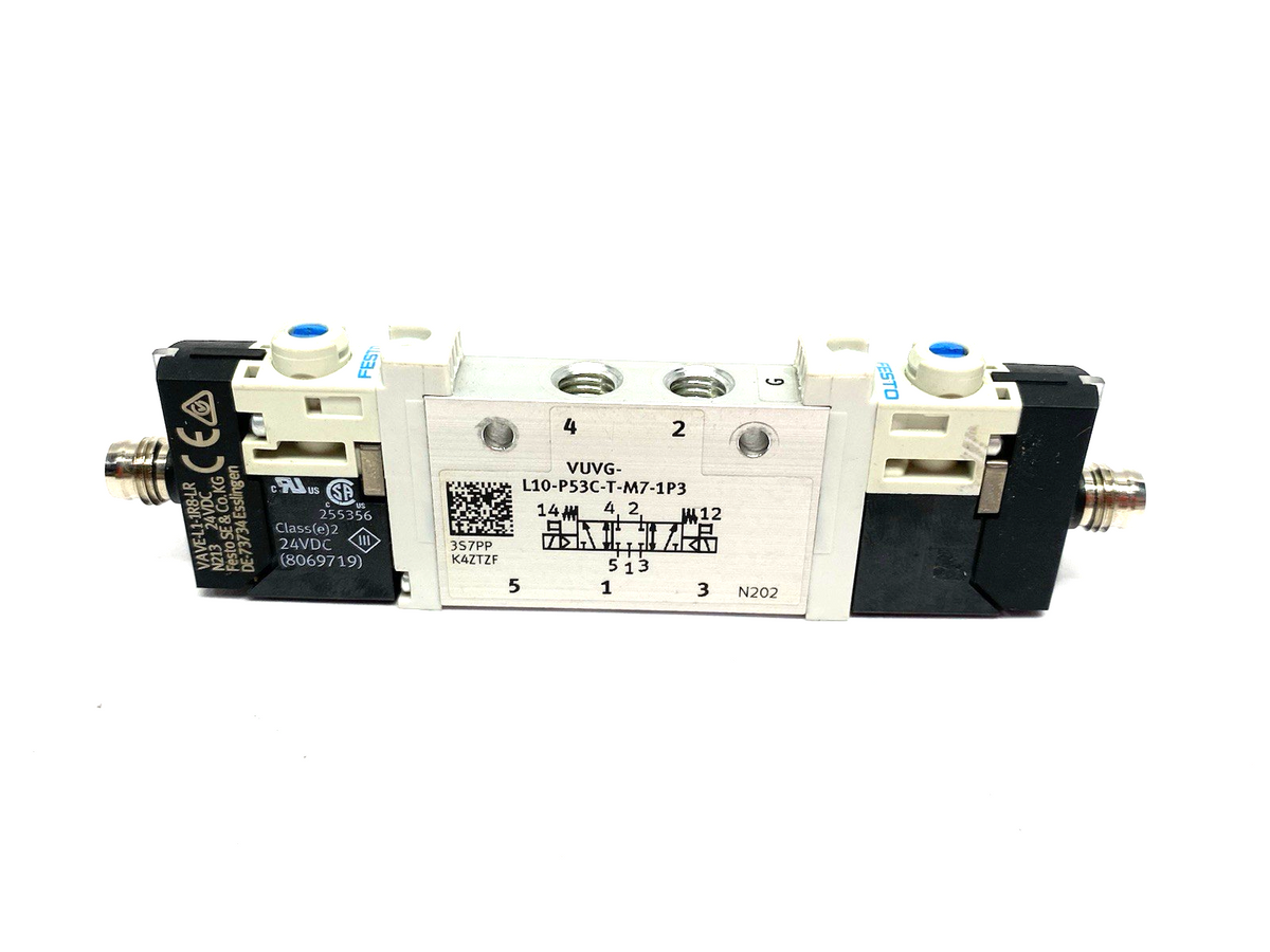 Festo VUVG-L10-P53C-T-M7-1P3 Air Pilot Control Solenoid Valve 5/3 Closed, 566476 - Maverick Industrial Sales