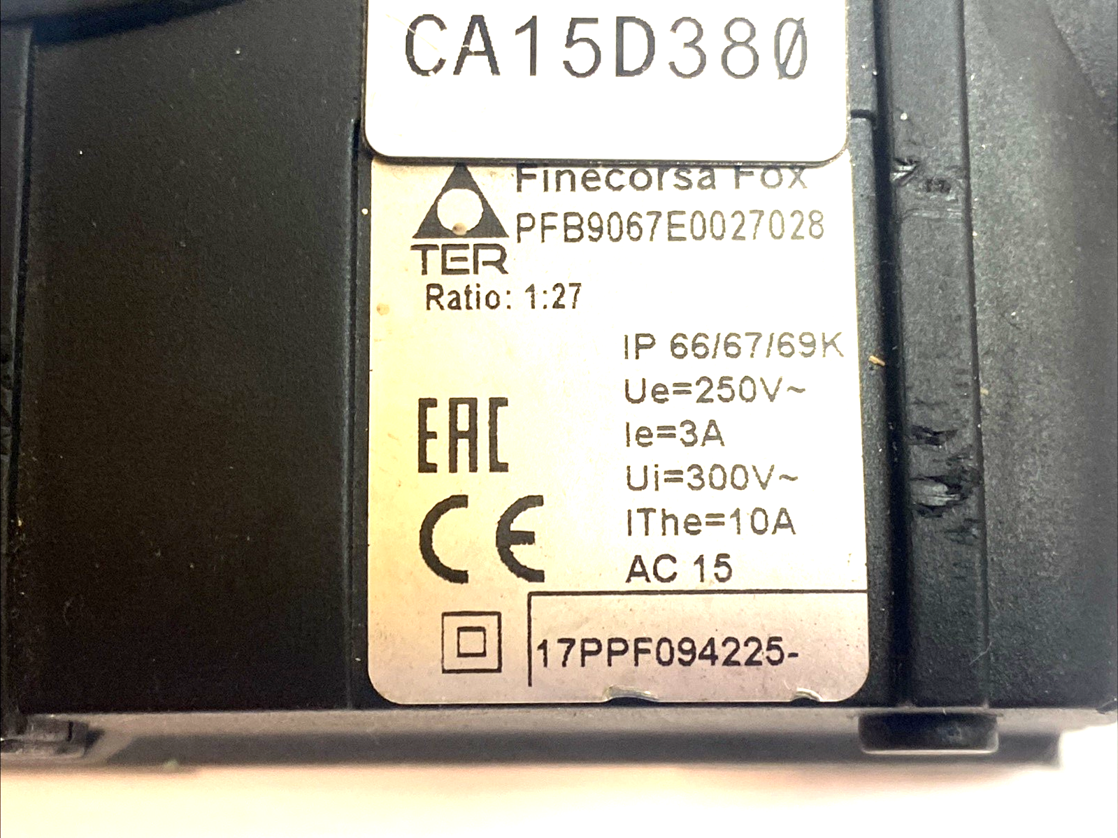 PFB9067E0027028 | TER FOX Rotary Gear Limit Switch IP67 2 Switches 25:1 No Cover - Used - Maverick Industrial Sales