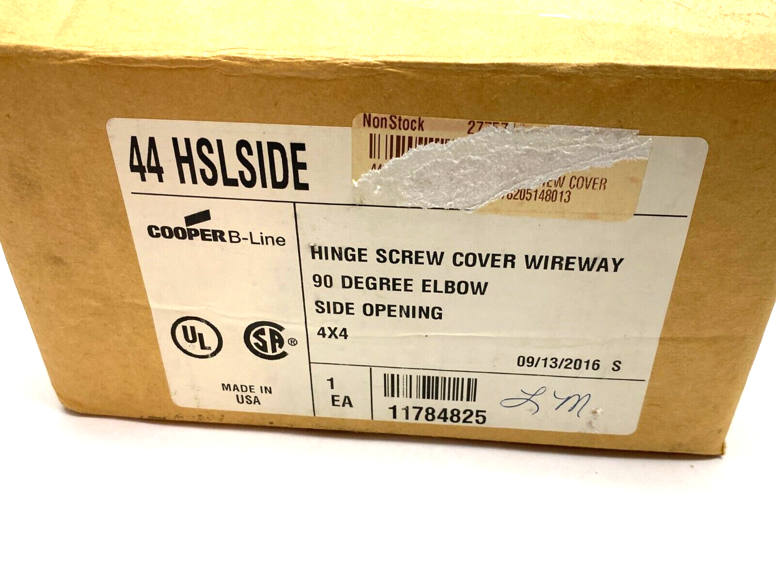Cooper B-Line 44HSLSIDE Wireway Elbow Hinge Screw Cover 90-Degree Side Opening - Maverick Industrial Sales