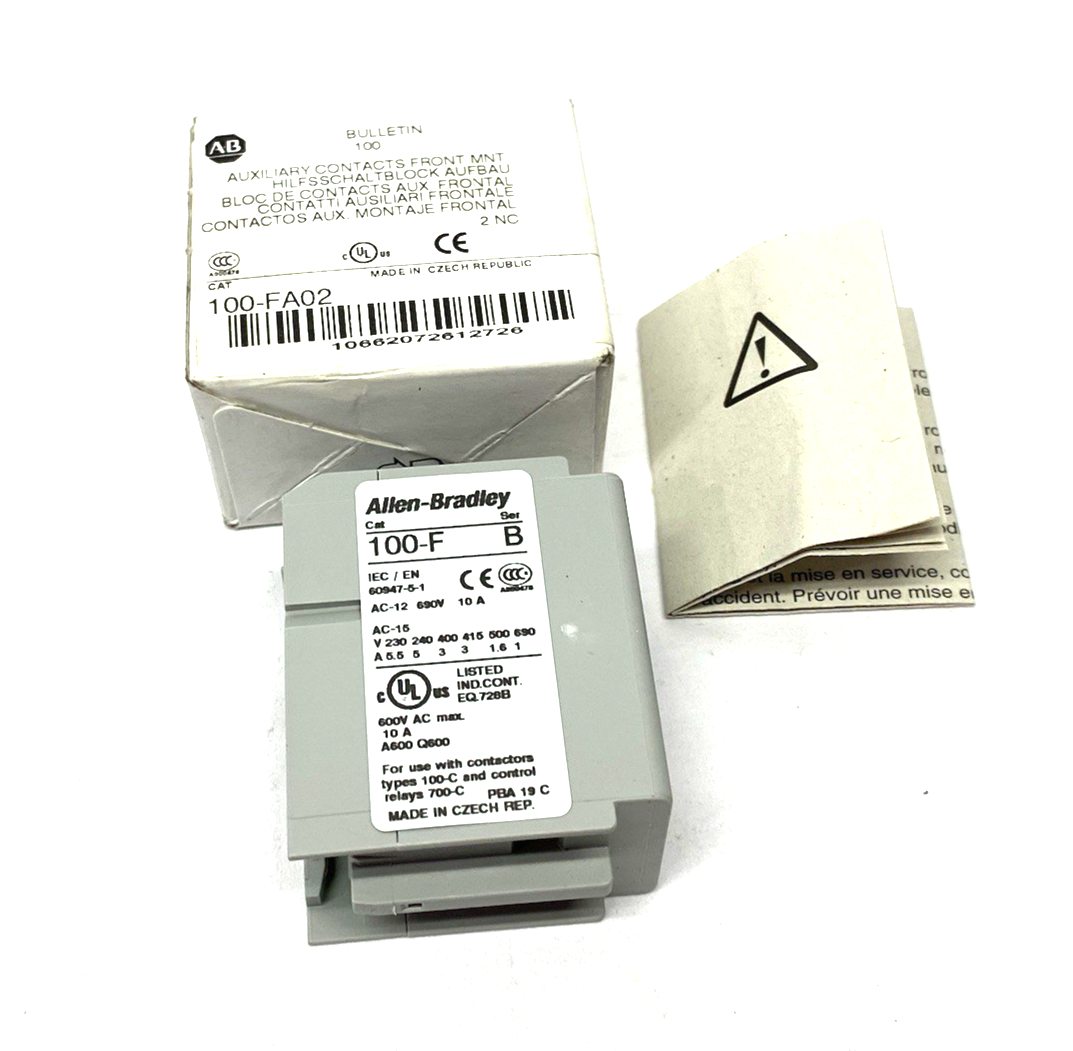 100-FA02 | Allen Bradley Ser. B Front Mount Auxiliary Contact - New – Open box - Maverick Industrial Sales
