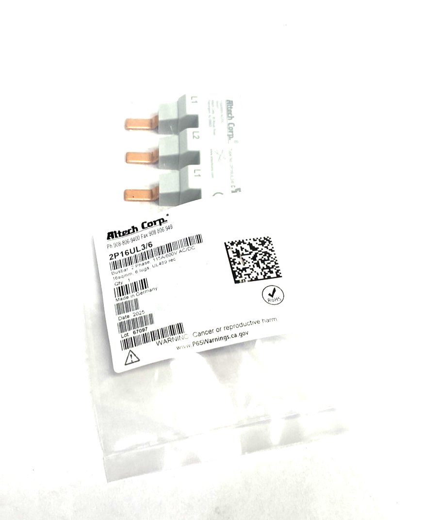 Altech 2P16UL3/6 Standard Spacing 2-Phase Busbar UL 489 - Maverick Industrial Sales