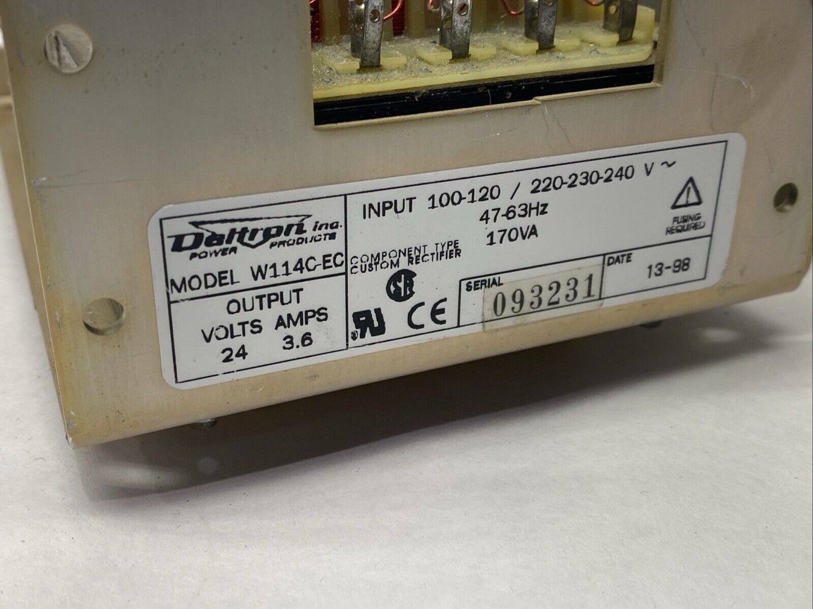 Deltron W114C-EC Power Supply 100-120V Input 24V 3.6A Output - Maverick Industrial Sales
