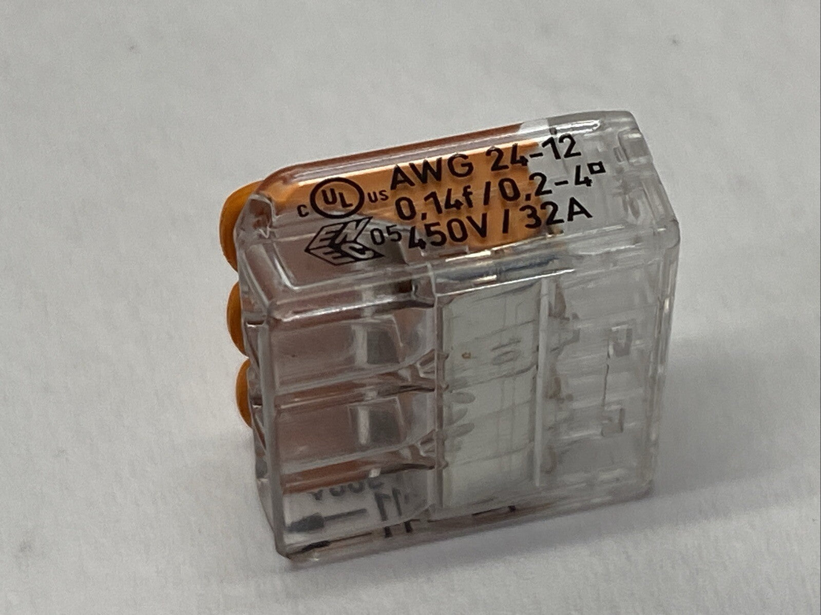 Wago 221-413 3-Conductor Splicing Lever Nut Connector 24-12AWG 32A 450V LOT OF 2 - Maverick Industrial Sales