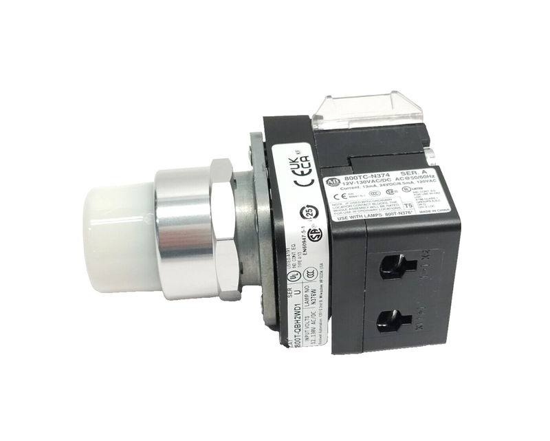 Allen Bradley 800T-QBH2WD1 Ser. U 30mm Momentary Extended Head Pushbutton, White - Maverick Industrial Sales