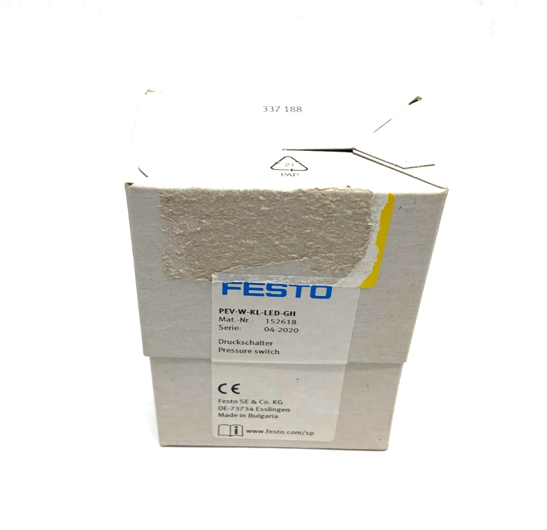 Festo PEV-W-KL-LED-GH Pressure Switch 10-30V 2-8bar 152618 - Maverick Industrial Sales